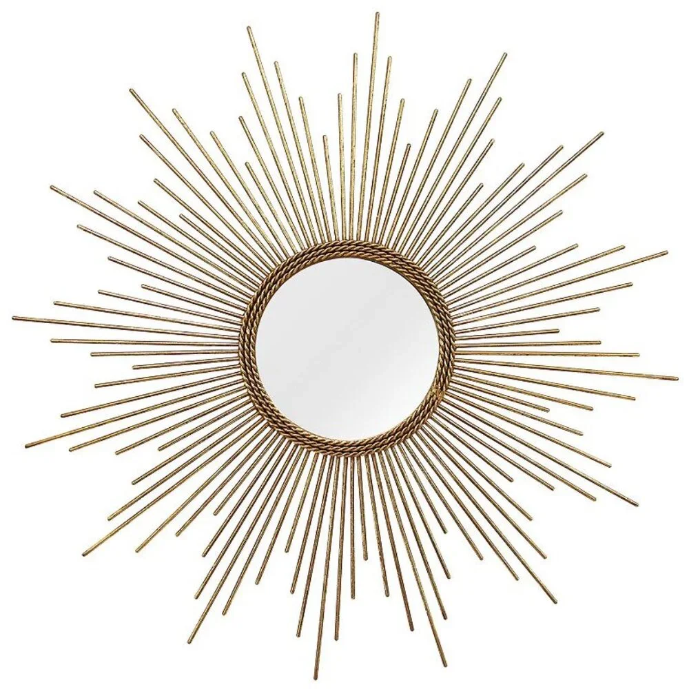 Medium Round Gold Contemporary Mirror (26 in. H X 26 in. W)
